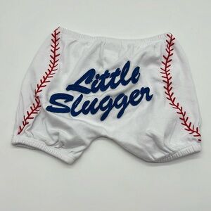 Mud Pie Baby Little Slugger baseball bloomers shorts, 0-6 months